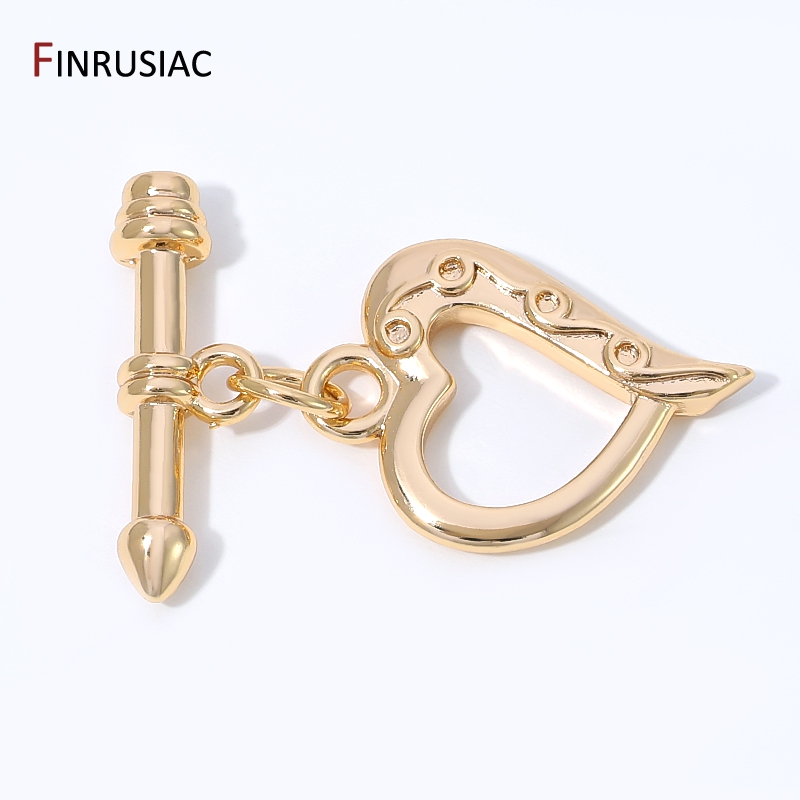 Jewelry Making Items - مشابك قلبية الشكل من النحاس المطلي