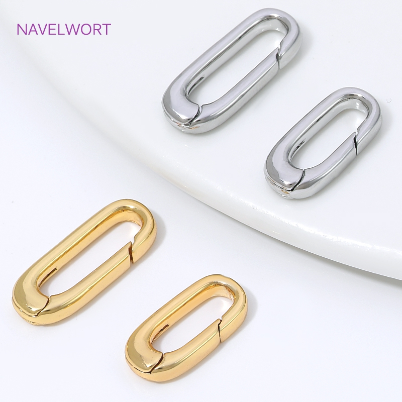 Jewelry Making Items - 1/2/4 قطع مشبك زنبركي بيضاوي مطلي