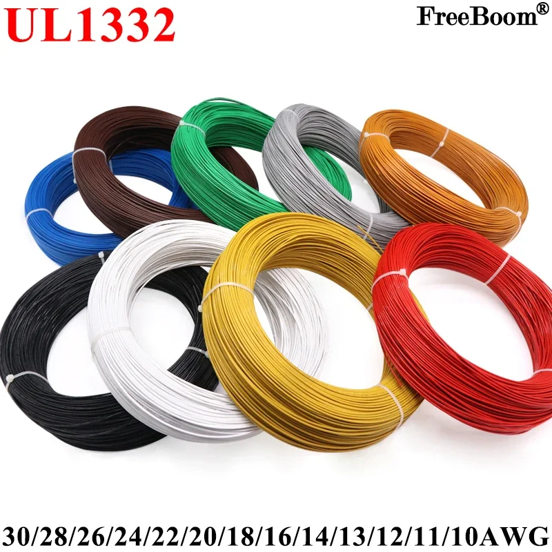 Wire 22 Gauge Copper - 5 متر/10 متر UL1332 PTFE سلك