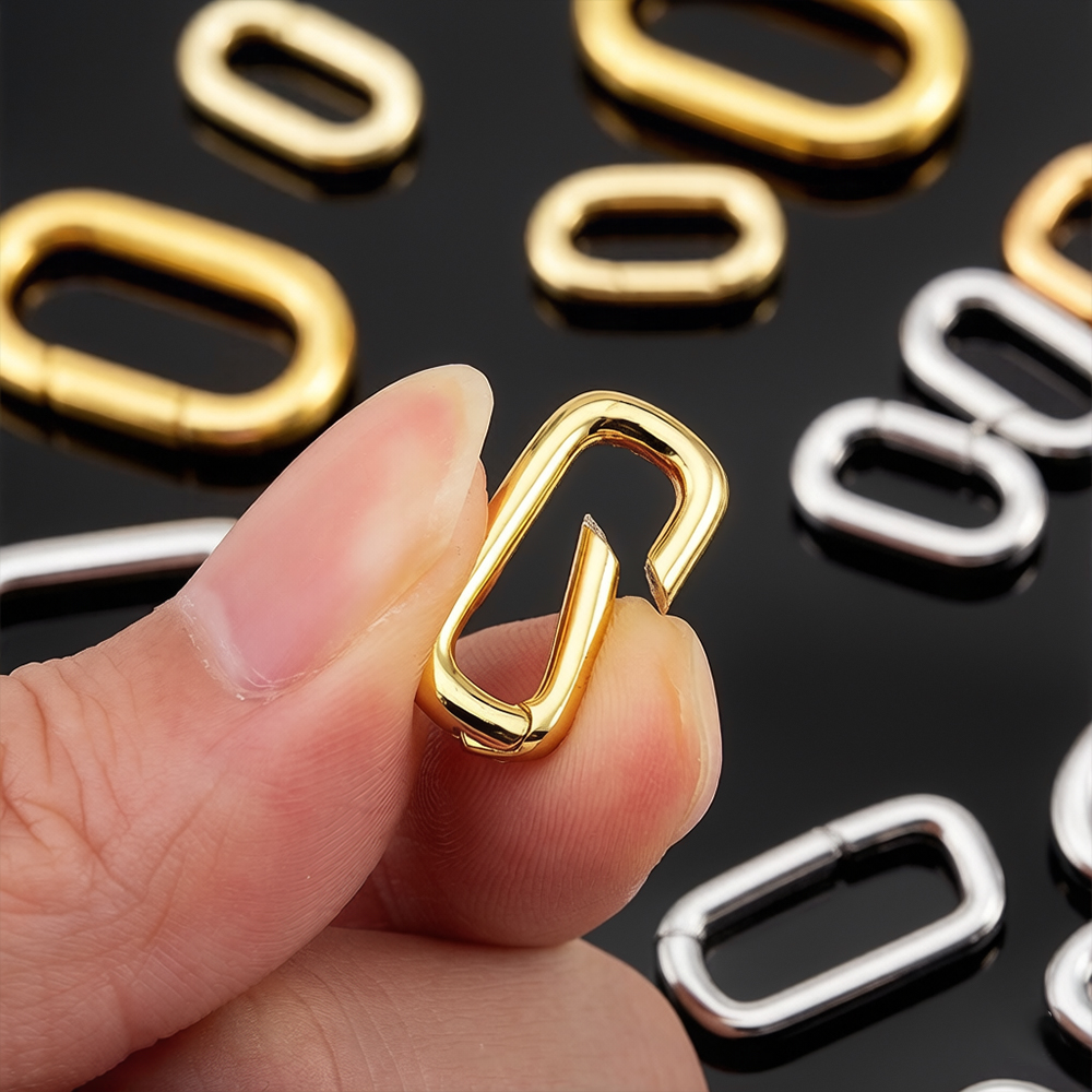Jewelry Making Basics - قطعتان من مشابك قلادة بيضاوية مطلية