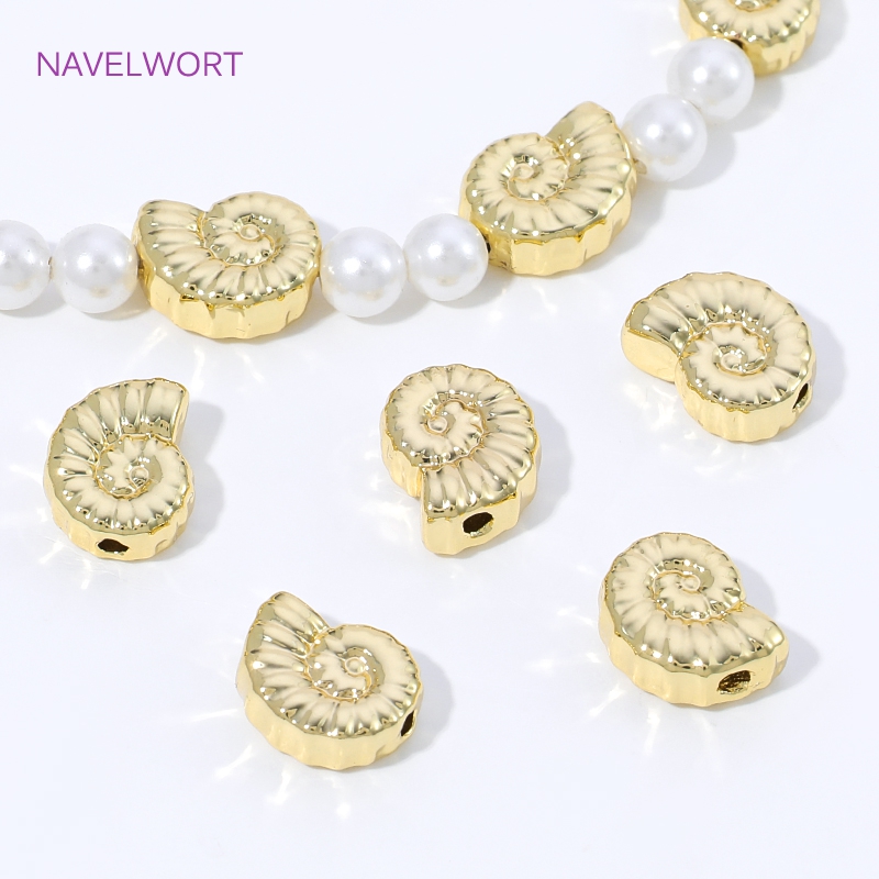 Jewelry Making Items - خرز فاصل من النحاس المطلي بالذهب