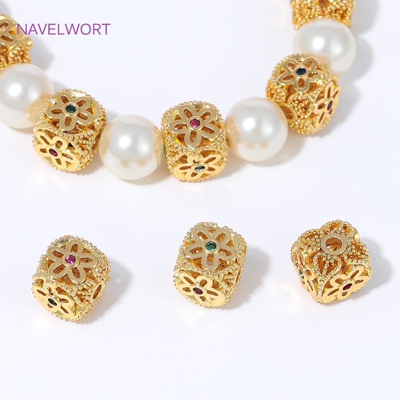 خرز فاصل مجوف مطلي بالذهب عيار - مراجعة Jewelry Making Items وسعره