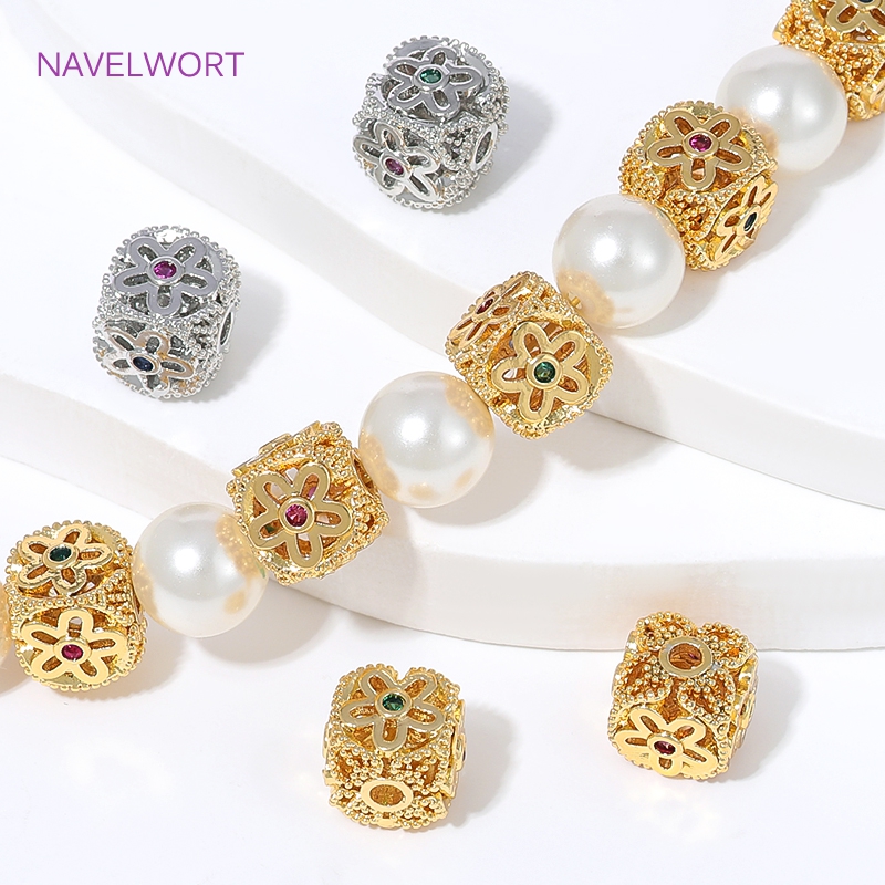 خرز فاصل مجوف مطلي بالذهب عيار - مراجعة Jewelry Making Items وسعره