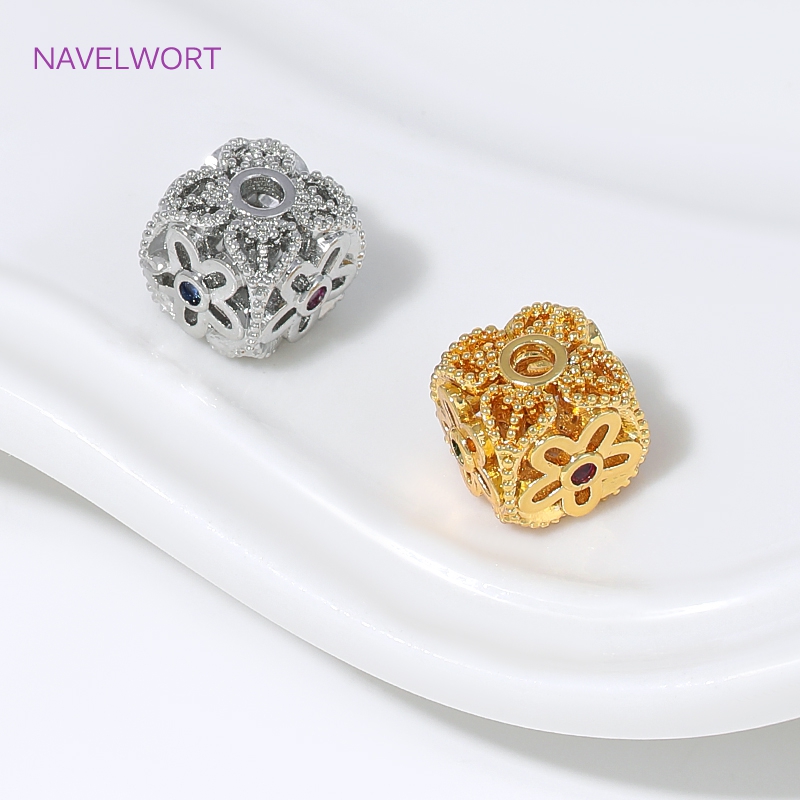 خرز فاصل مجوف مطلي بالذهب عيار - مراجعة Jewelry Making Items وسعره