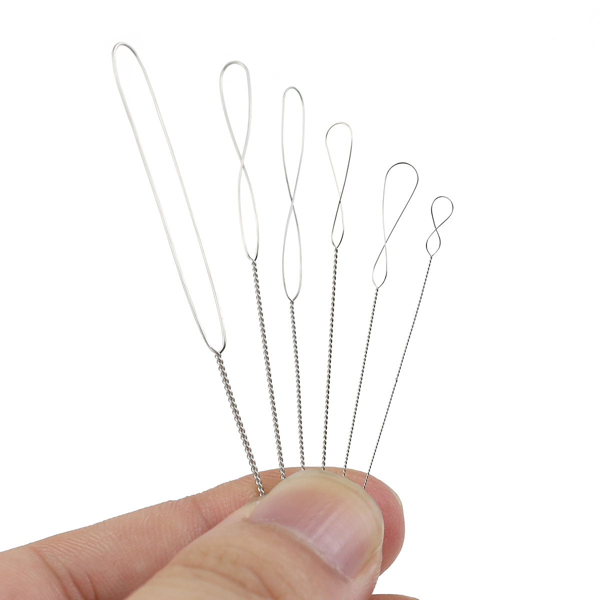 6Pcs/lot 0.2-0.7mm ملتوية دبوس - مراجعة Beading Needle Fine وسعره